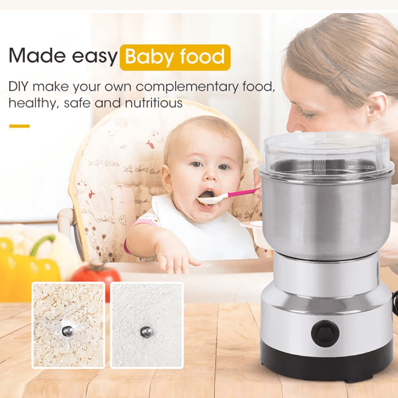 Mini Electric Grinder For Baby Food Spices And Coffee Beans  300ml Compact Pulverizer With 2 Or 4 B 1