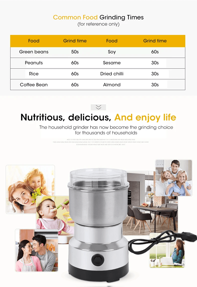 Mini Electric Grinder For Baby Food Spices And Coffee Beans  300ml Compact Pulverizer With 2 Or 4 B 5