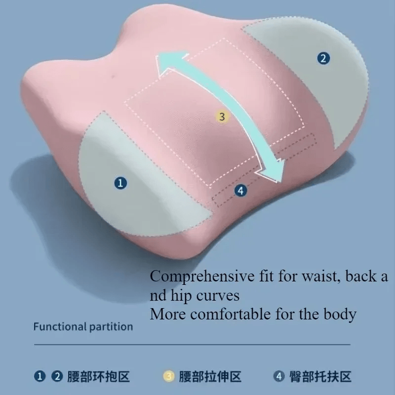 Ergonomic Lumbar Support Pillow For Sleeping  Soft Memory Foam Back Cushion 2