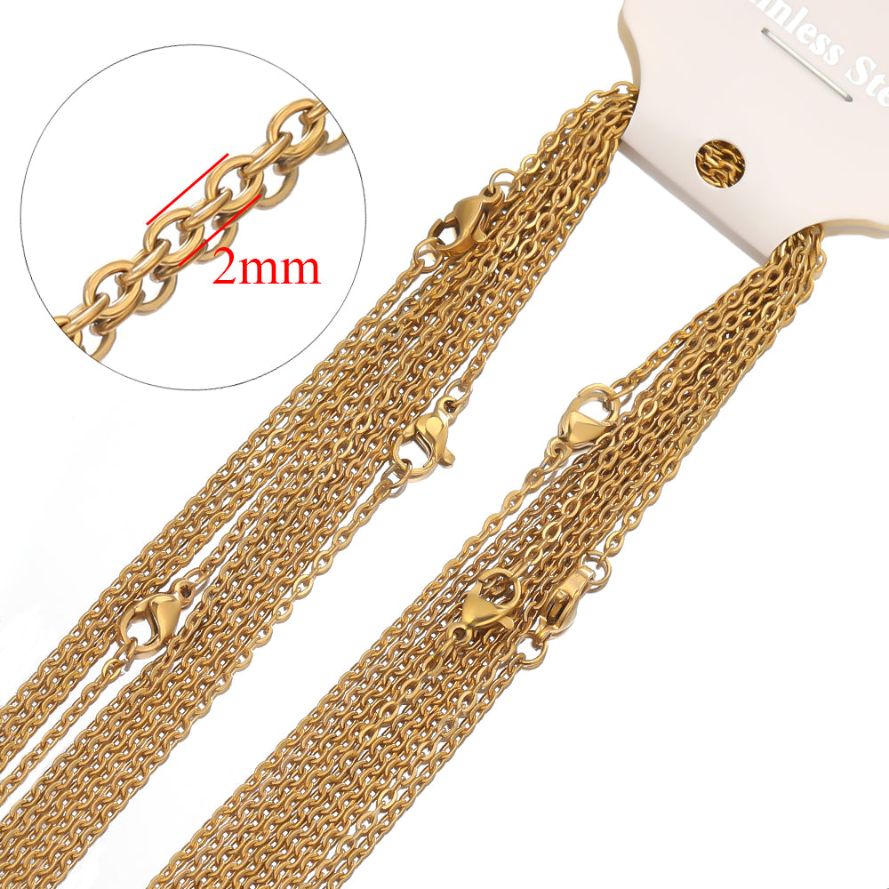 Stainless Steel Cuban Link Chains, Gold/Steel Necklace Chains for DIY Jewelry Making, Gifts, Accessories Wholesale