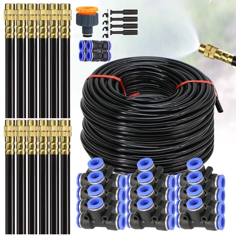 Flexible Garden Misting Cooling Kit with 8mm Hose for DIY Patio Watering and Fogging Irrigation