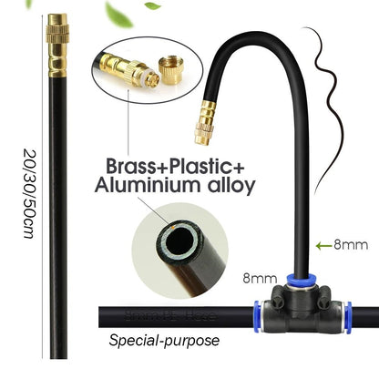 Flexible Garden Misting Cooling Kit With 8mm Hose For DIY Patio Watering And Fogging Irrigation 2