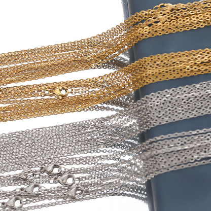 Stainless Steel Cuban Link Chains, Gold/Steel Necklace Chains for DIY Jewelry Making, Gifts, Accessories Wholesale