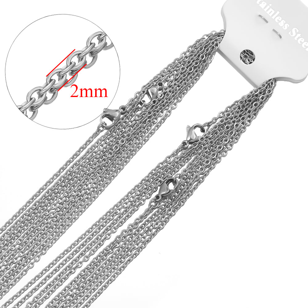 Stainless Steel Cuban Link Chains, Gold/Steel Necklace Chains for DIY Jewelry Making, Gifts, Accessories Wholesale