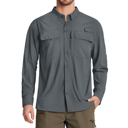Men Fishing Shirt QuickDry Long Sleeve Mesh Breathable Outdoor Shirt For Hiking Work  Cargo 7