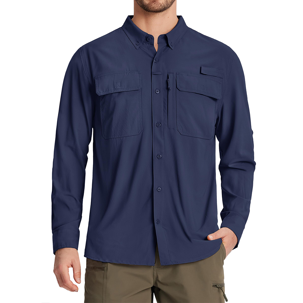 Men Fishing Shirt QuickDry Long Sleeve Mesh Breathable Outdoor Shirt For Hiking Work  Cargo 10