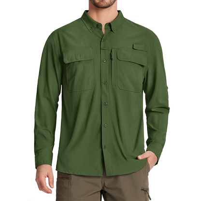 Men Fishing Shirt QuickDry Long Sleeve Mesh Breathable Outdoor Shirt For Hiking Work  Cargo 12