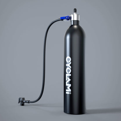 High-Pressure Aluminum Alloy 1.3L MTB Road Inflator Tyre Air Bottle, Tubeless Tire Booster with Valve Gas Cylinder