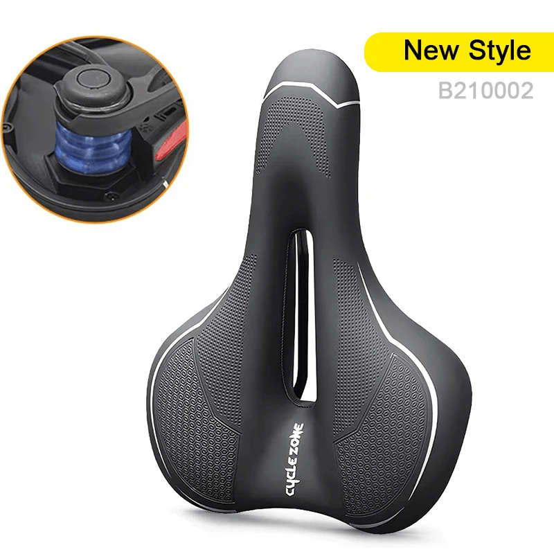 Comfort Bike Saddle With Shock Absorption And Safety Warning 10
