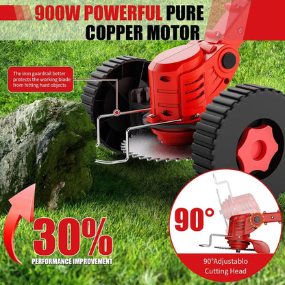 Premium 3in1 Cordless Lawn Trimmer And Weed Wacker With Dual Batteries  Grass Edger And Brush Cutte 4