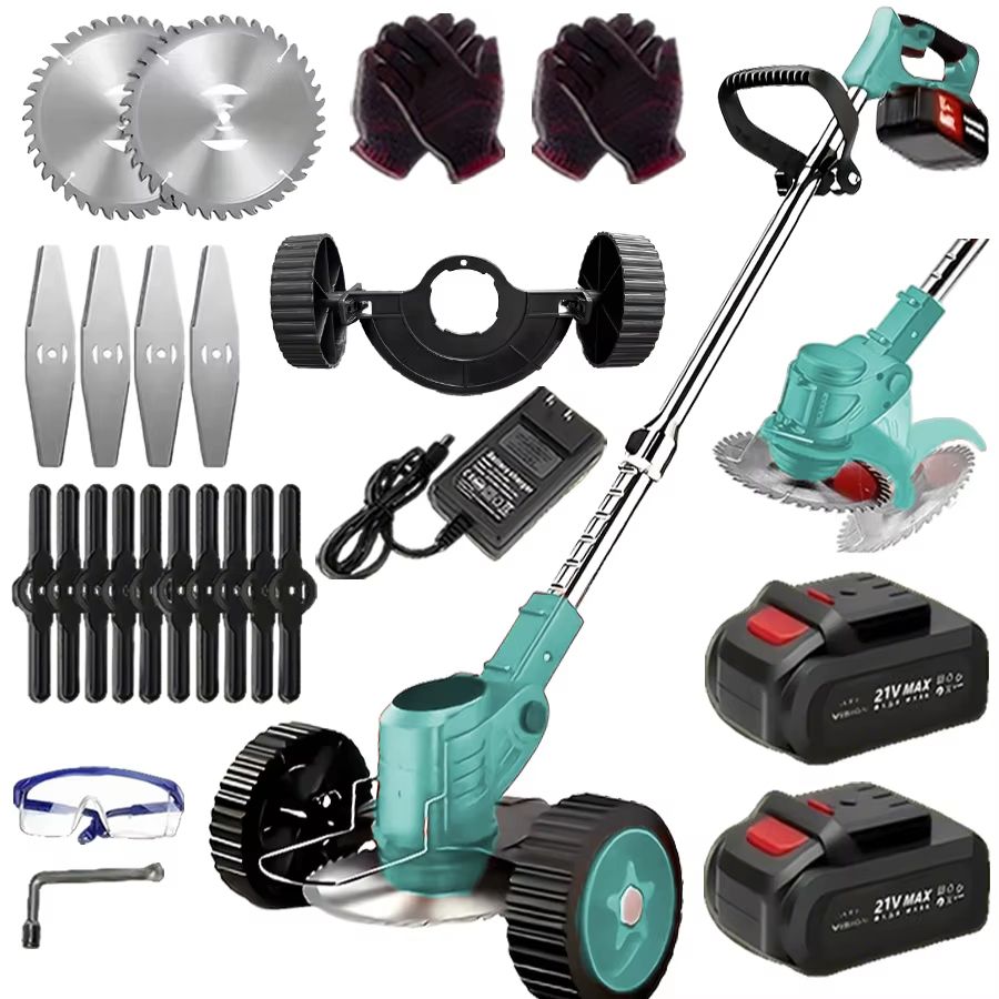 Premium 3in1 Cordless Lawn Trimmer And Weed Wacker With Dual Batteries  Grass Edger And Brush Cutte 12