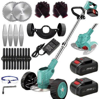 Premium 3in1 Cordless Lawn Trimmer And Weed Wacker With Dual Batteries  Grass Edger And Brush Cutte 12