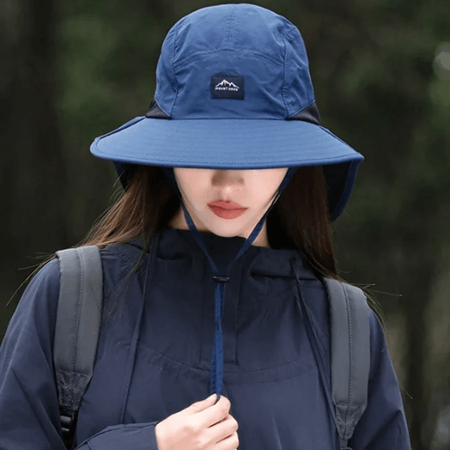 BreezeShield Wide Brim Waterproof Sun Hat With Neck Flap 1