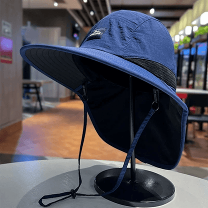 BreezeShield Wide Brim Waterproof Sun Hat With Neck Flap 4