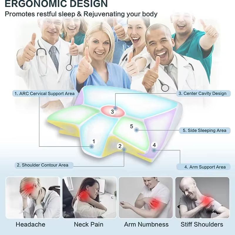 ErgoComfort Butterfly Memory Foam Cervical Neck Pillow 2