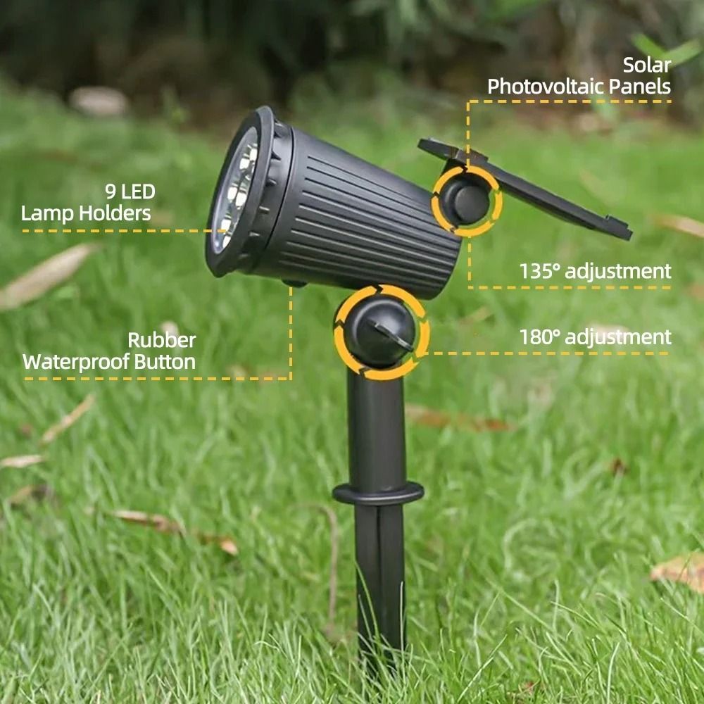 RGB Solar Landscape Spotlights With Adjustable Brightness For Garden And Yard 2