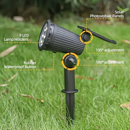 RGB Solar Landscape Spotlights With Adjustable Brightness For Garden And Yard 2
