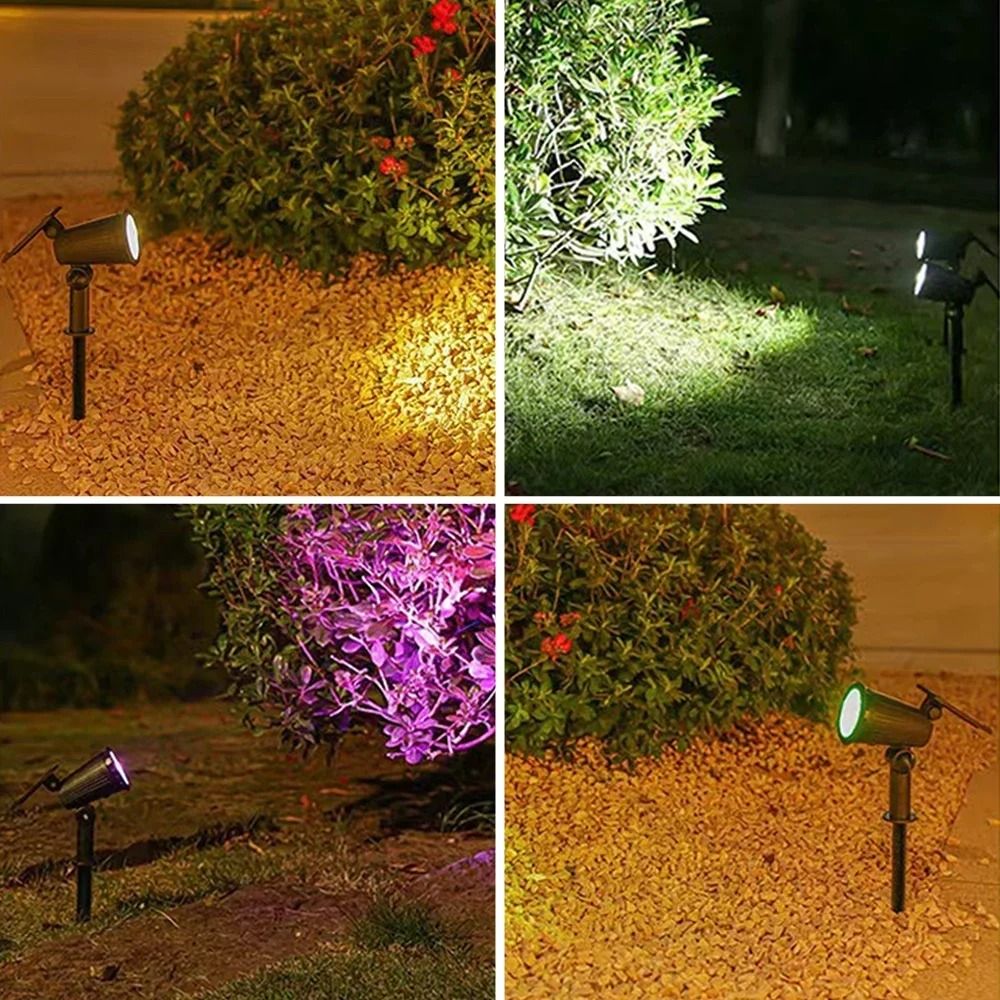 RGB Solar Landscape Spotlights With Adjustable Brightness For Garden And Yard 5