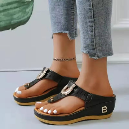 Sunlet Comfort Wedge  Big Size Women Platform Sandals 6