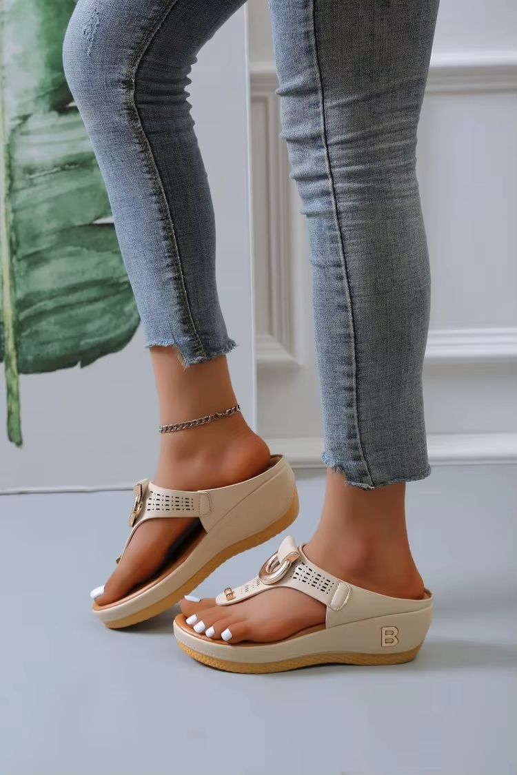 Sunlet Comfort Wedge  Big Size Women Platform Sandals 7