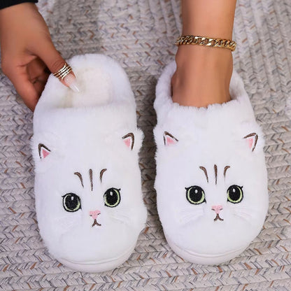 CozyCat Kawaii Fuzzy Slippers Plush Non Slip Home Slippers 10