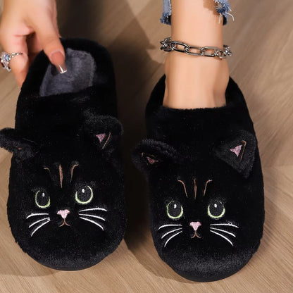 CozyCat Kawaii Fuzzy Slippers Plush Non Slip Home Slippers 7