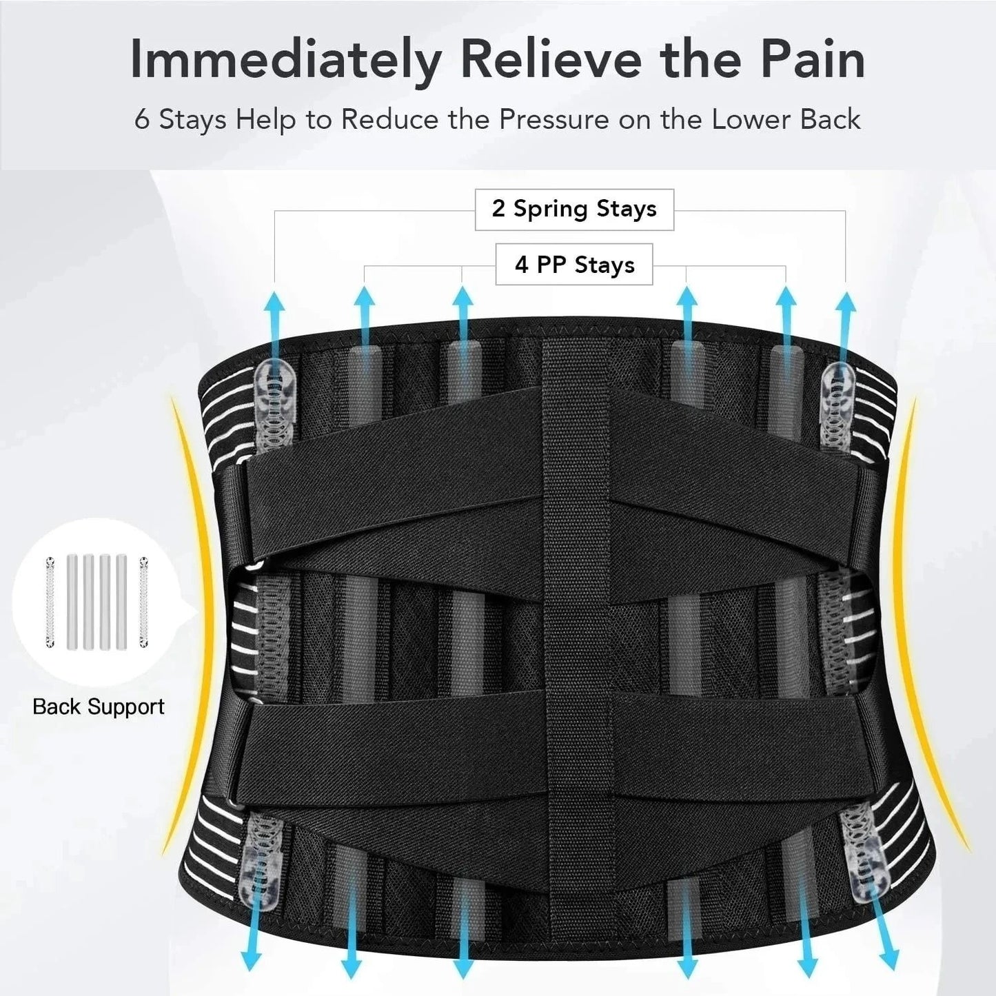 Adjustable Lower Back Brace With Lumbar Support For Pain Relief And Spine Decompression 1