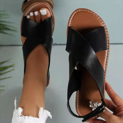 Womens Sandals 2025 Summer Women Flat Shoes Soft Pu Leather Sandalias De Mujer Summer Sandals Women 1