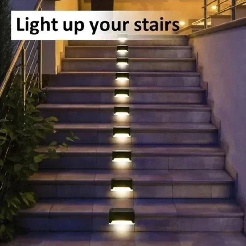 Solar Outdoor LED Step Lights Waterproof Deck Lamps For Garden Patio Fence Stair Decoration 2