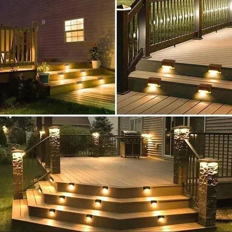 Solar Outdoor LED Step Lights Waterproof Deck Lamps For Garden Patio Fence Stair Decoration 3