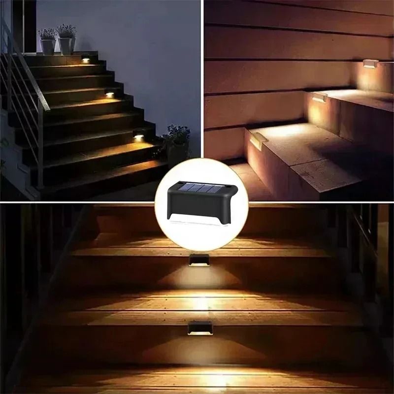 Solar Outdoor LED Step Lights Waterproof Deck Lamps For Garden Patio Fence Stair Decoration 7