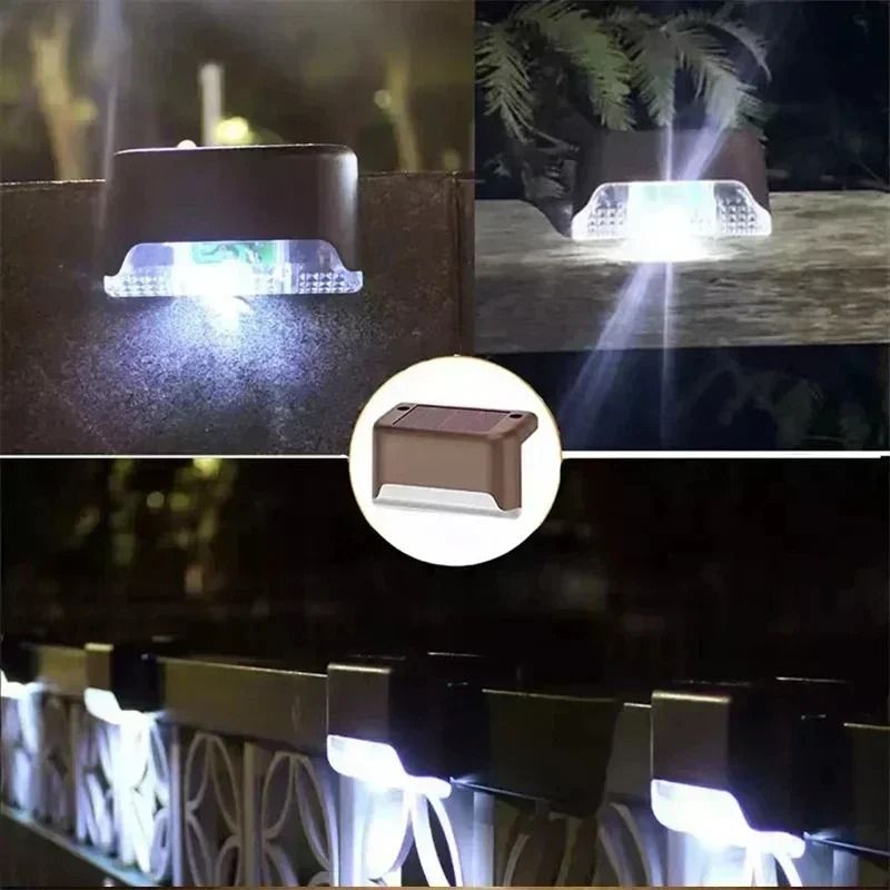 Solar Outdoor LED Step Lights Waterproof Deck Lamps For Garden Patio Fence Stair Decoration 8