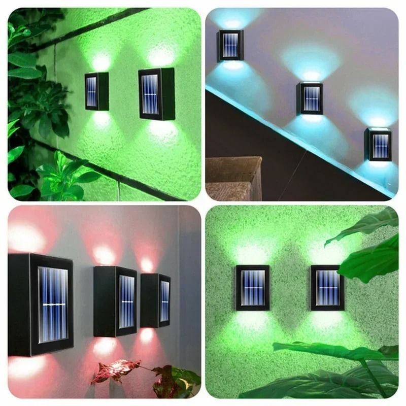 Solar Powered Up And Down Outdoor Wall Lights For Garden Pathway Waterproof Decorative LED Street L 1