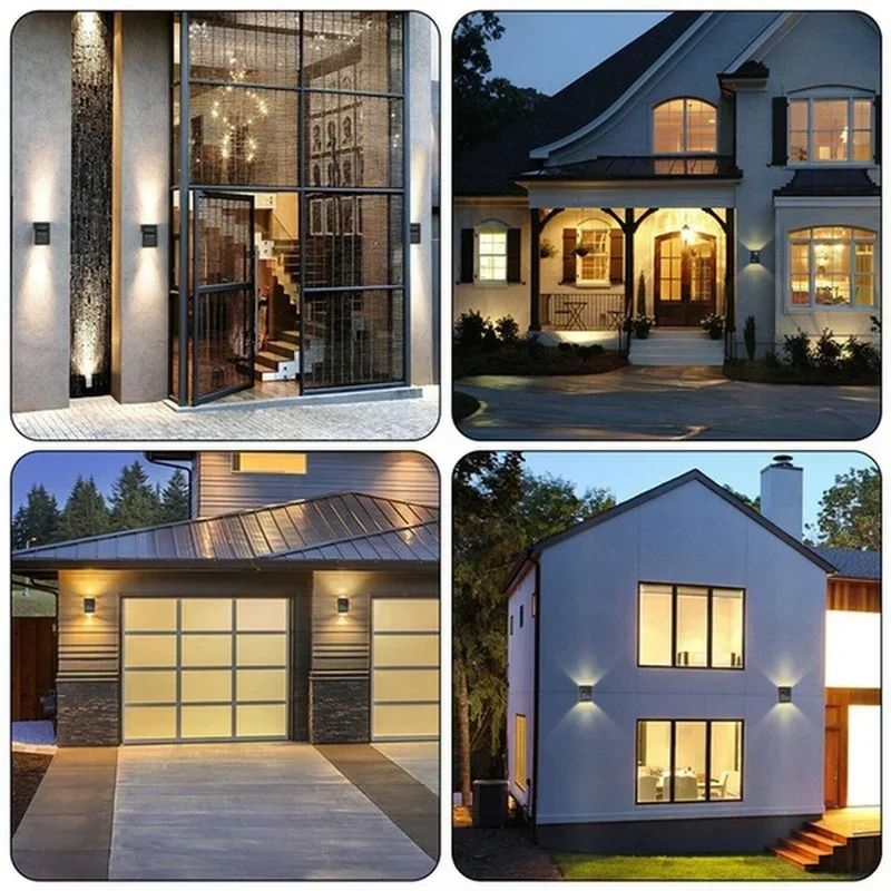 Solar Powered Up And Down Outdoor Wall Lights For Garden Pathway Waterproof Decorative LED Street L 2
