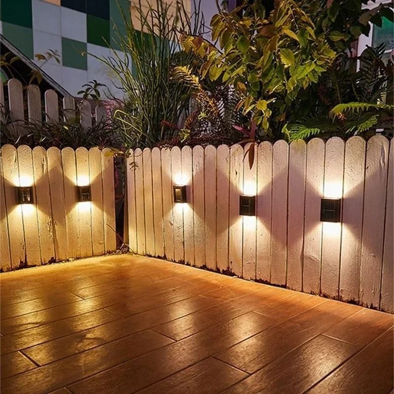 Solar Powered Up and Down Outdoor Wall Lights for Garden Pathway Waterproof Decorative LED Street Light