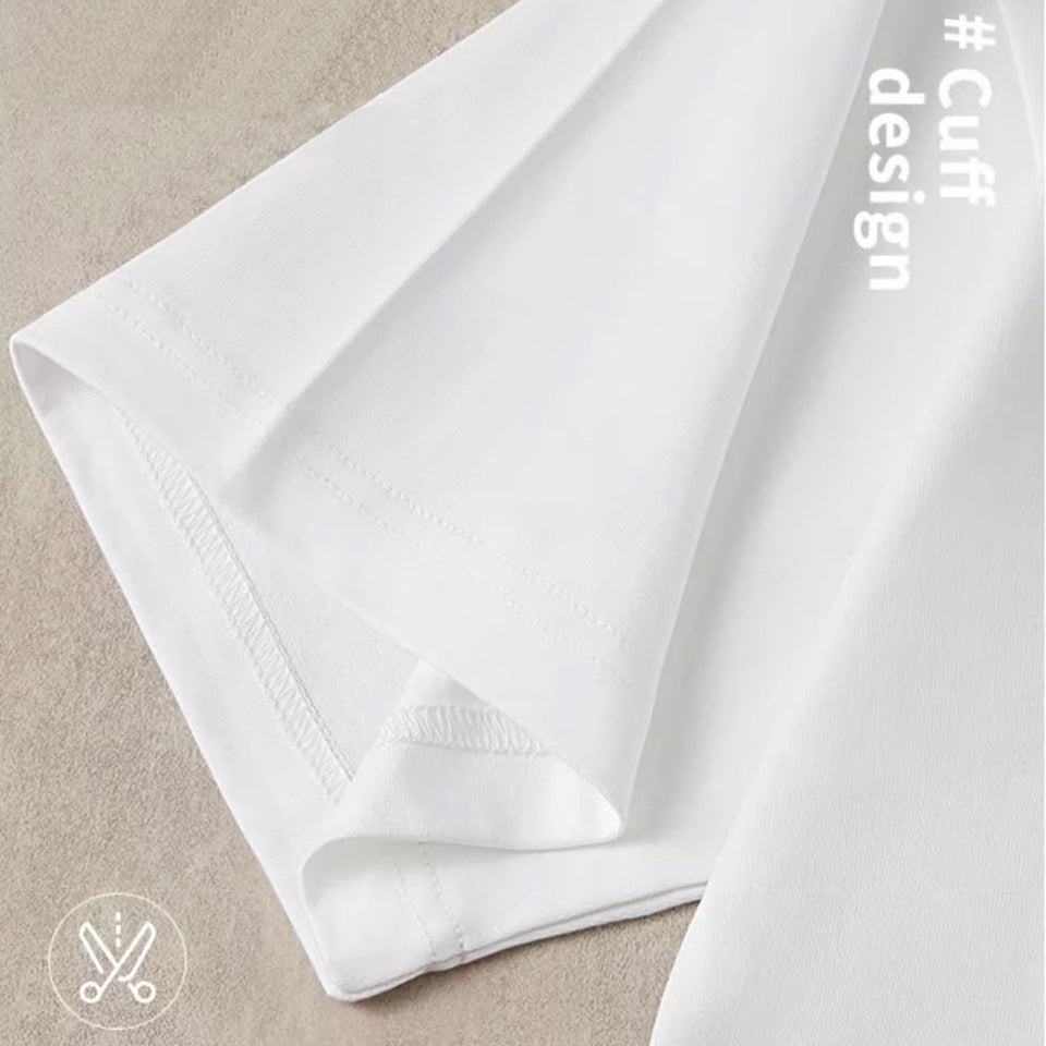 Men Heavy Oversized Plain T-Shirt Cotton Summer Casual Short Sleeve Solid Color Tee, High Quality Trendy White Top