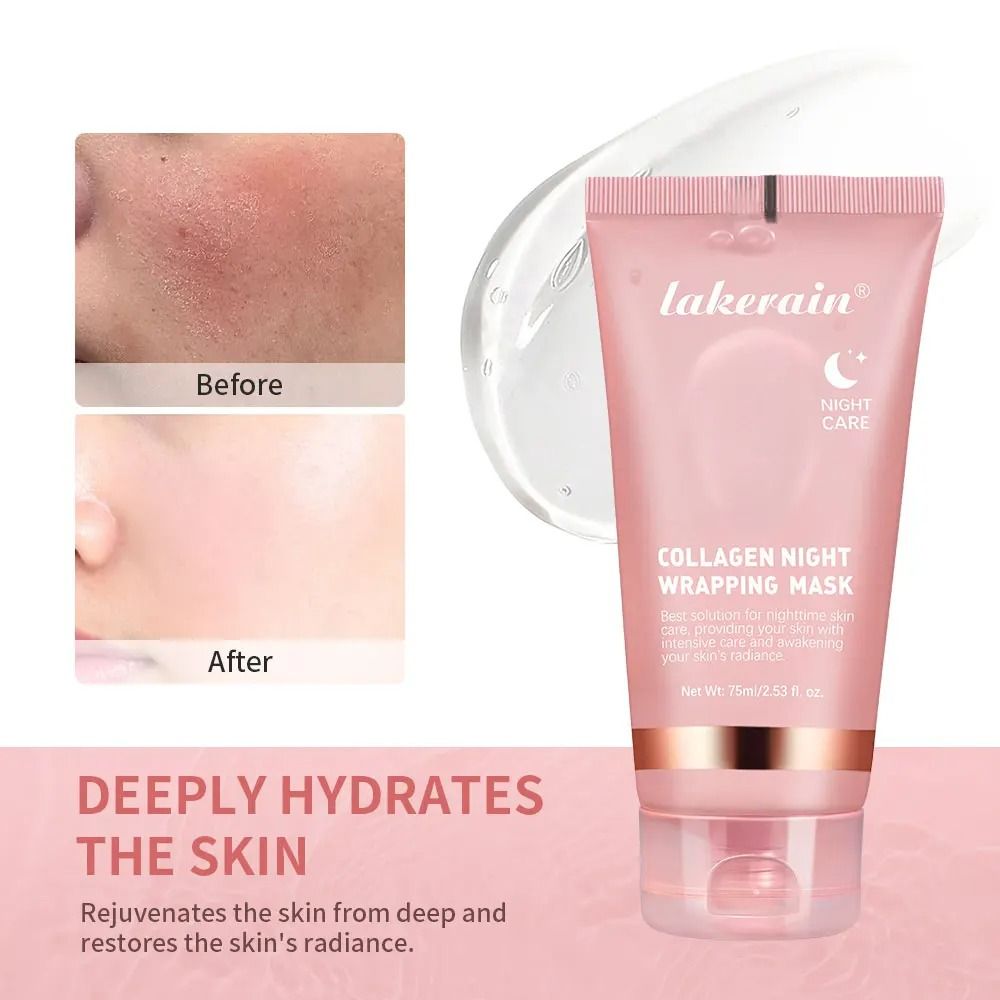 Collagen Night Wrapping Peel Off Mask 75ml Hydrating Korean Facial Mask Cream For Overnight Skin Re 3