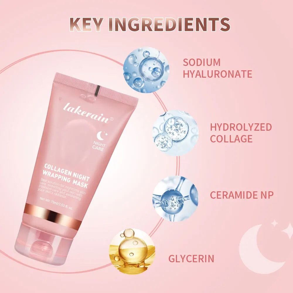 Collagen Night Wrapping Peel Off Mask 75ml Hydrating Korean Facial Mask Cream For Overnight Skin Re 4
