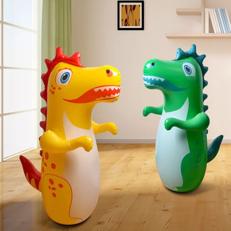 Inflatable Standing Punching Bag For Kids And Adults  Dinosaur Design Tumbler Toy For Outdoor Sport 2