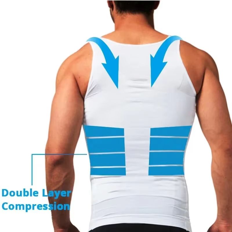 YBFDO Men Body Shaper Slimming Compression Vest Undershirt Seamless Waist Trainer Tank Top Belly Co 4