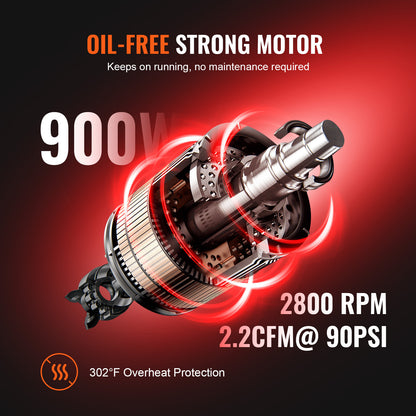 Silent Air Compressor Quiet Oilfree Portable Air Pump For Home Repair Tire Inflation  Spray Paintin 2