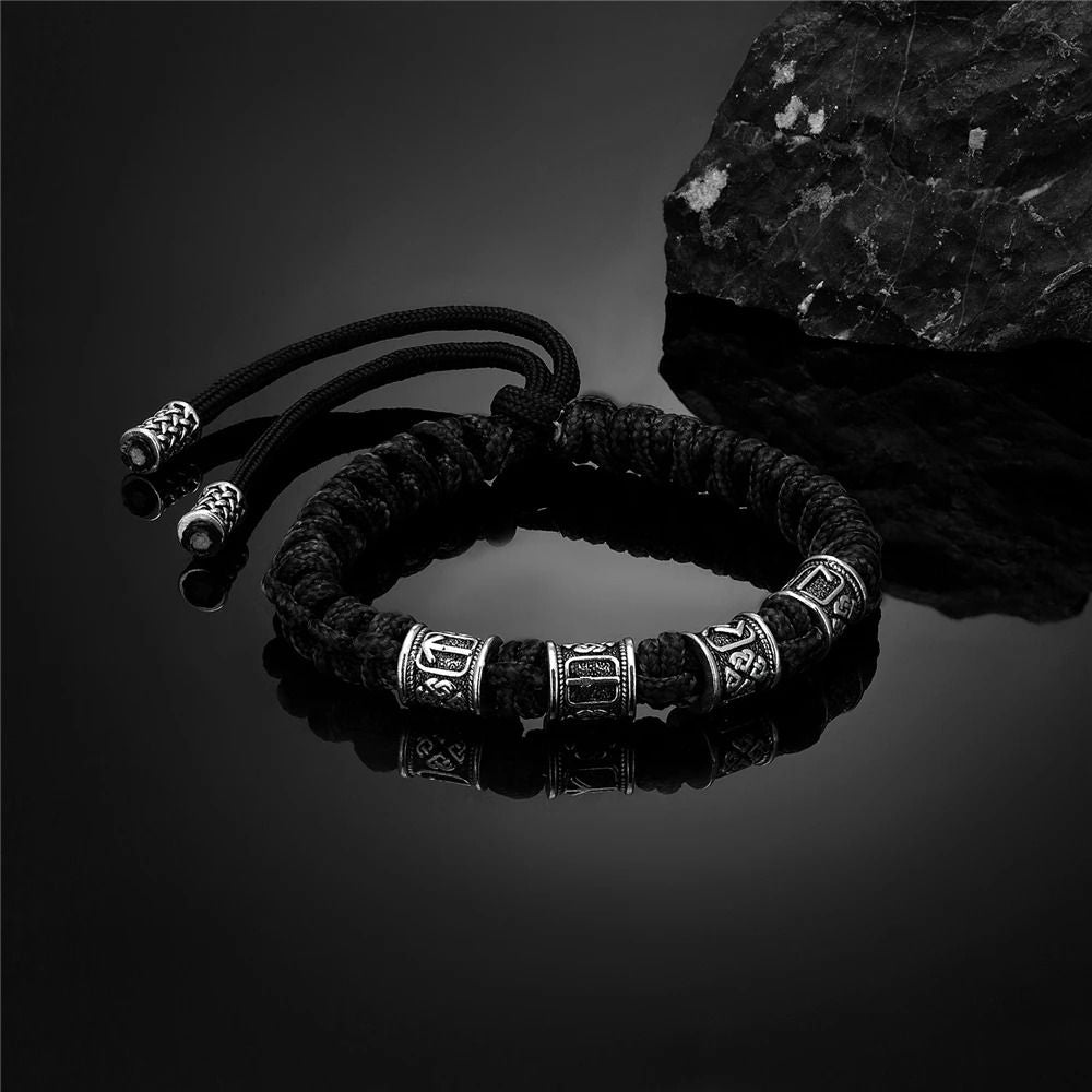 Handmade Viking Paracord Bracelet For Men With Norse Runes And Survival Rope Design 10