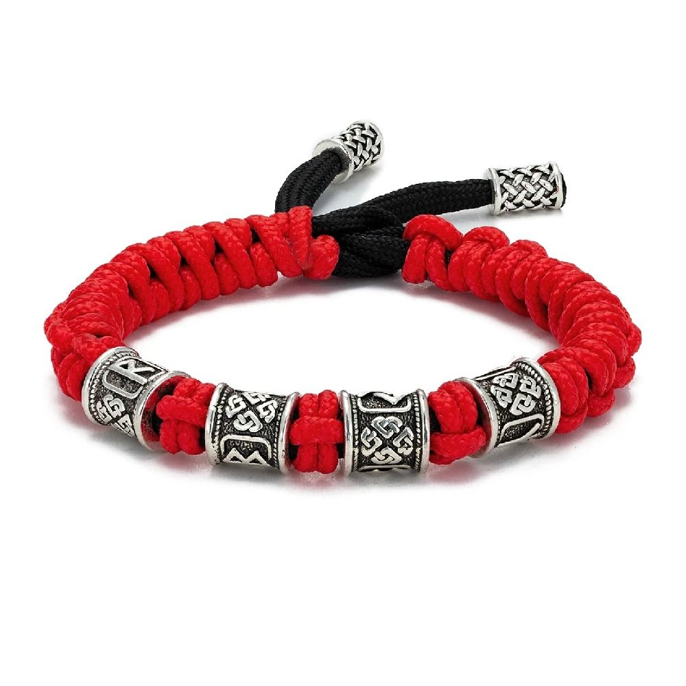 Handmade Viking Paracord Bracelet For Men With Norse Runes And Survival Rope Design 1