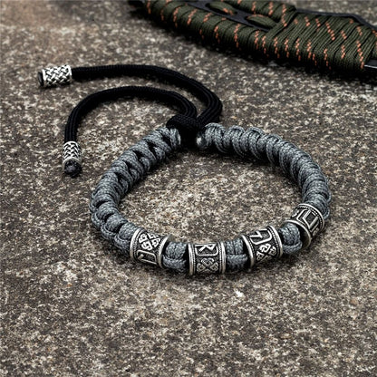 Handmade Viking Paracord Bracelet For Men With Norse Runes And Survival Rope Design 4