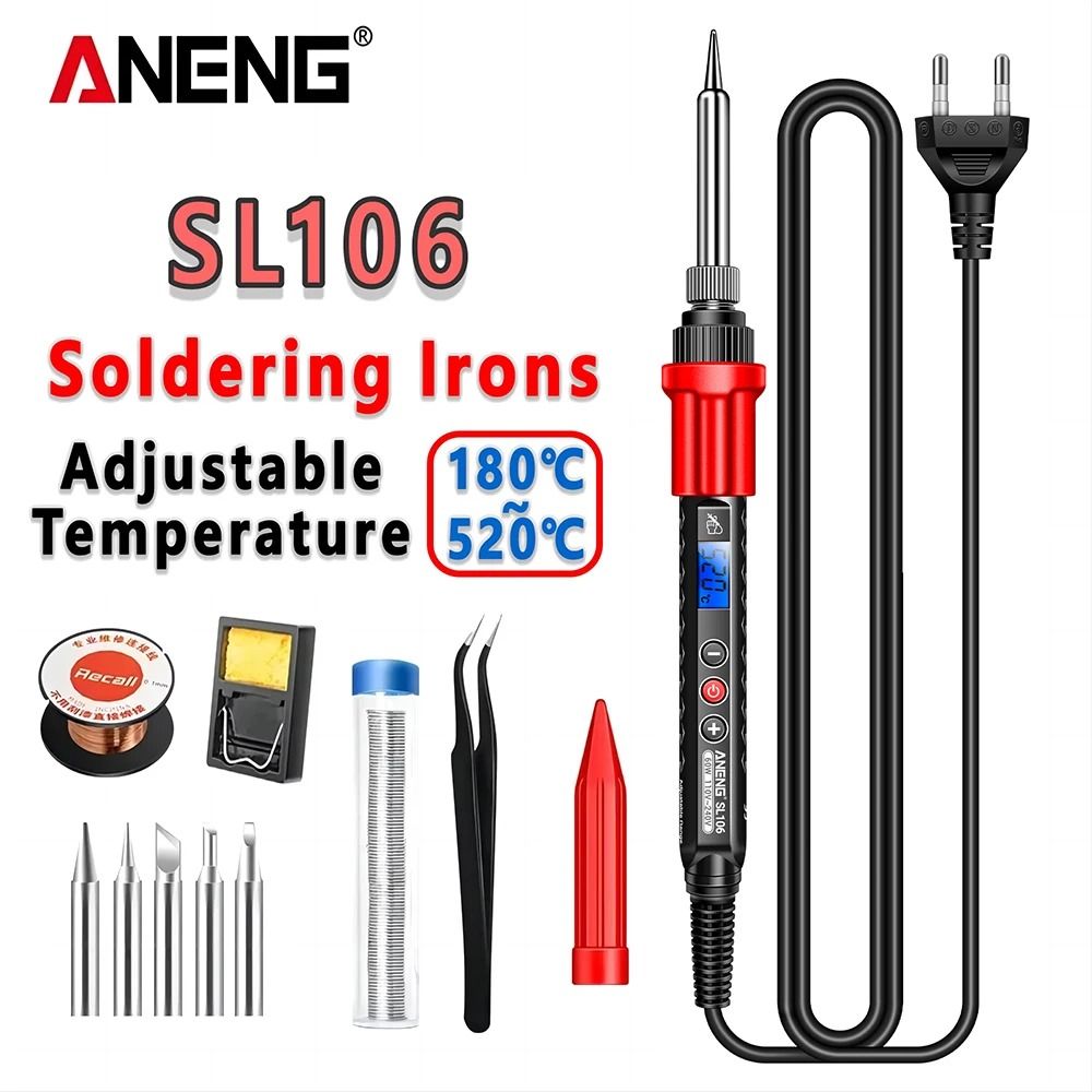 Adjustable Temperature Electric Soldering Iron Kit for Precise Welding and Repair with Pencil Tip and 110V/220V Support