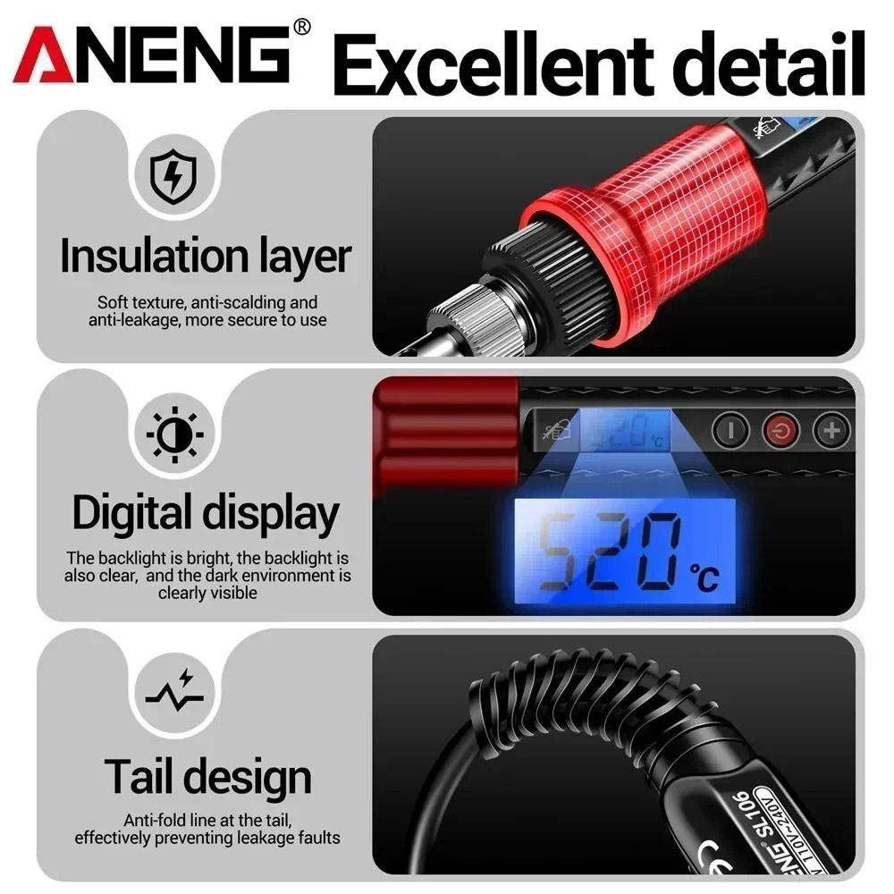 Adjustable Temperature Electric Soldering Iron Kit For Precise Welding And Repair With Pencil Tip A 2