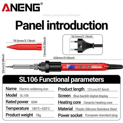 Adjustable Temperature Electric Soldering Iron Kit For Precise Welding And Repair With Pencil Tip A 5