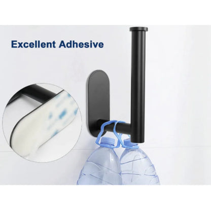 Stainless Steel No Punching Toilet Paper Holder, Wall Mounted Anticorrosion Roll Holder for Bathroom & Kitchen