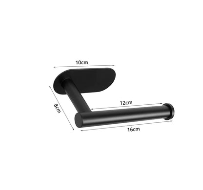 Stainless Steel No Punching Toilet Paper Holder, Wall Mounted Anticorrosion Roll Holder for Bathroom & Kitchen
