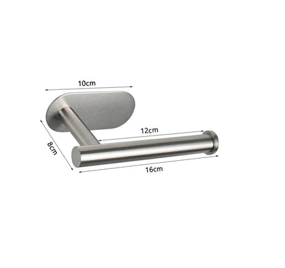Stainless Steel No Punching Toilet Paper Holder, Wall Mounted Anticorrosion Roll Holder for Bathroom & Kitchen